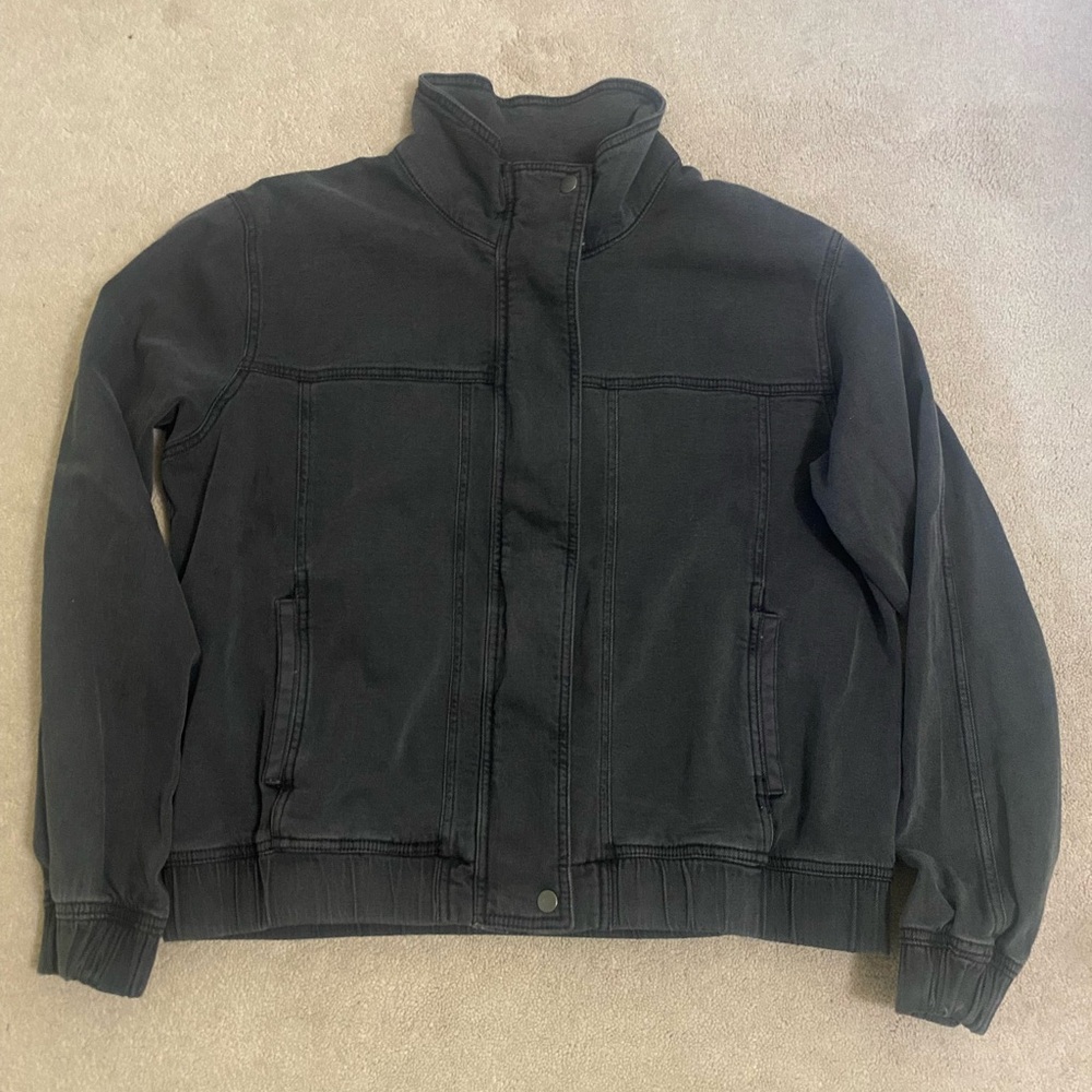 Black Denim Bomber Jeans Jacket
